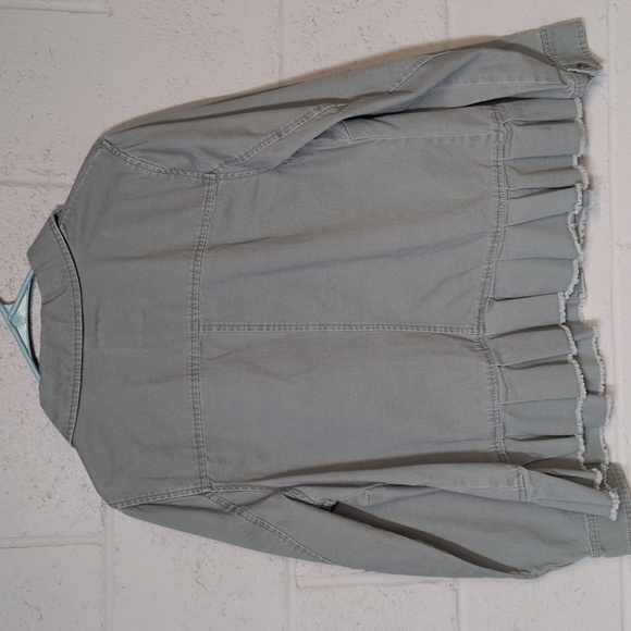 Style & Co. Sage Green Peplum Waist Denim Utility Jacket Size 1X, EUC - Picture 5 of 5